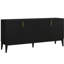 Armoire de rangement à 4 portes pour le salon en bois massif avec tablette réglable fabriquée en noir avec un couloir à 4 portes et un vestibule-358156557