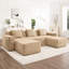 Canapé d'angle modulaire 3 places sans structure, tissu velours côtelé camel Cloud, sans montage, coussins décoratifs, mousse à mémoire de forme haute élasticité, forme en U, camel, assise confortable, large-1285469722