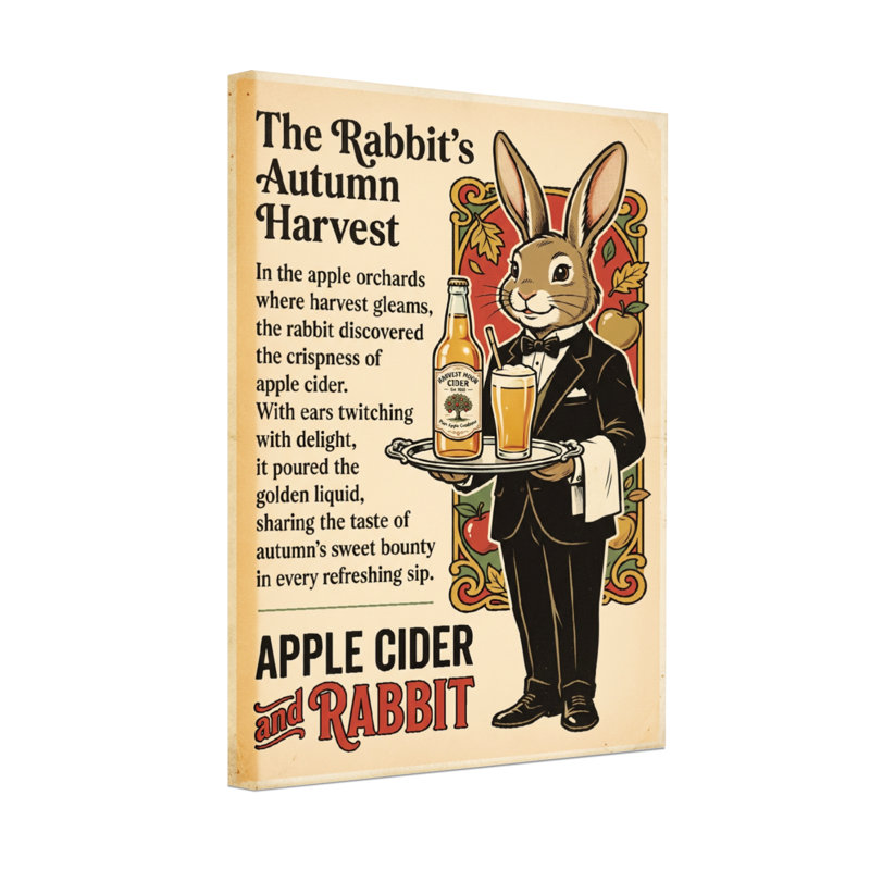 Fashion Lapin en smoking servant du cidre, H 18 po x l 12 po