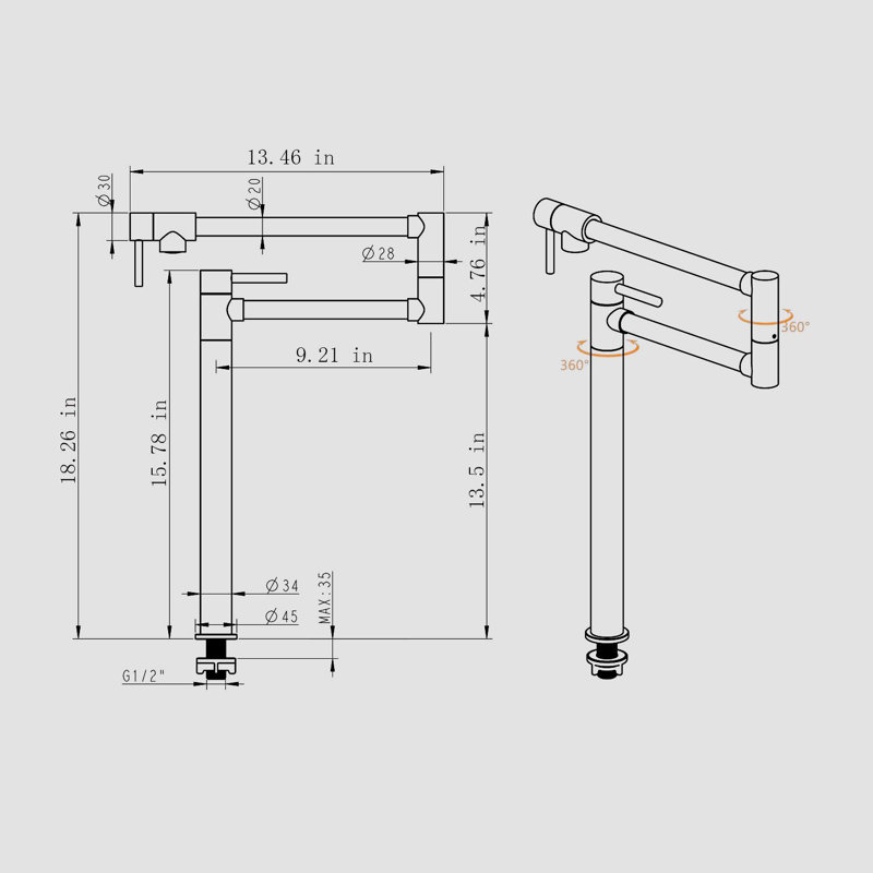 Robinet remplisseur, Nickel brossé