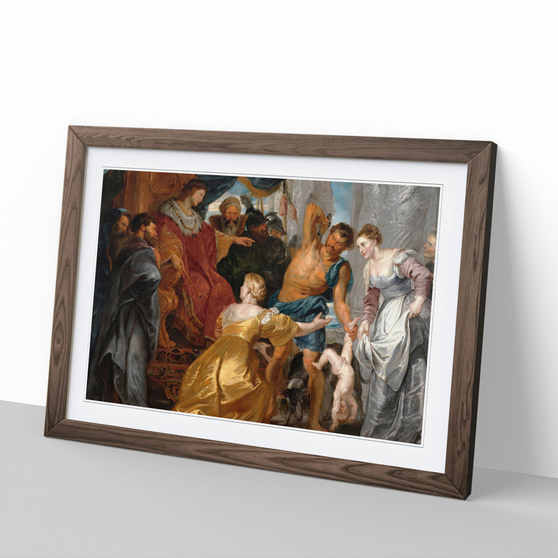 The First Book of Kings in the Bible by Peter Paul Rubens - Picture Frame Painting, Walnut, 48cm H x 65cm W x 2cm D