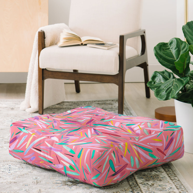 Ninola Design Rain Stripes Abstract Floor Pillow