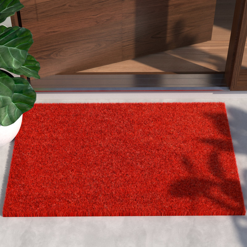 Tapis d'extérieur antidérapant Kasper, L 24 po x L 36 po, Rouge