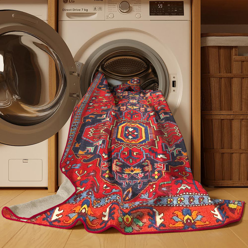 Tapis traditionnel 100% lavable à la machine 4601, Rectangle 5 pi x 7 pi