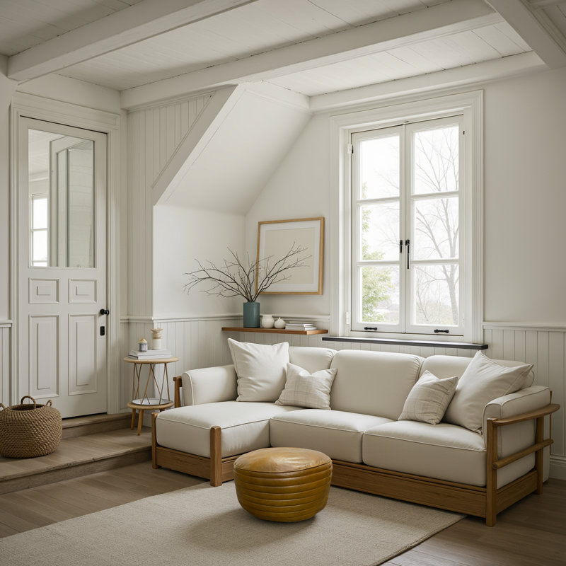Elijah Pouf Brown Leather