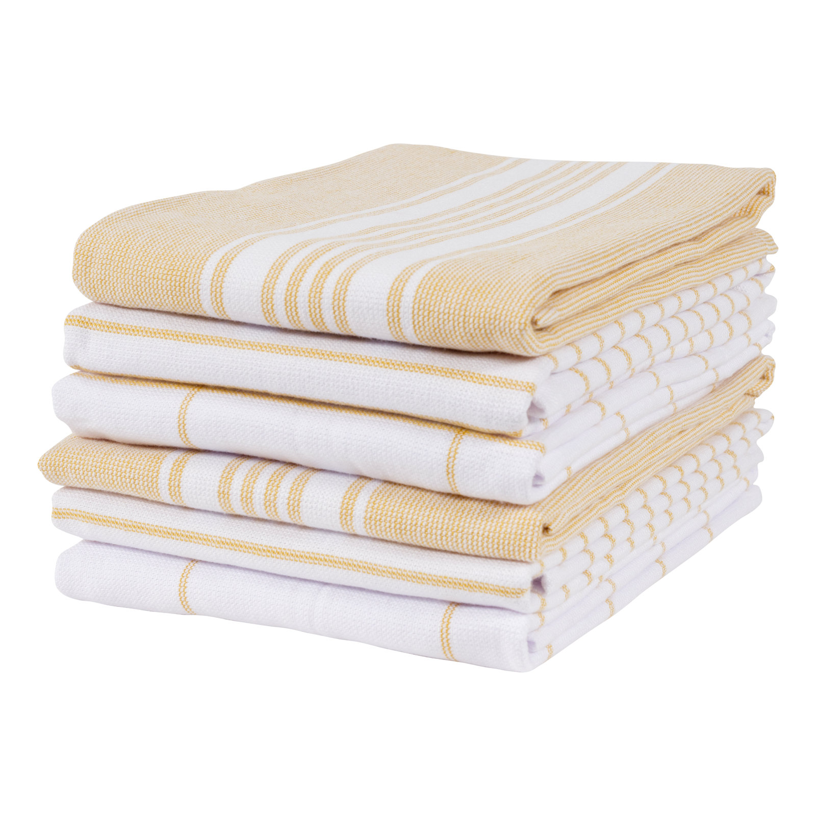 Damali Stripe Kitchen Towel Linen Set, Yellow