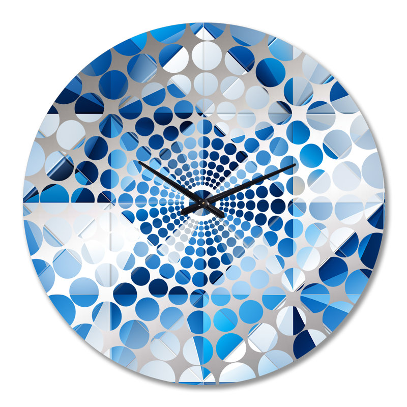Contemporary Cobalt Tessellations Geometric - Horloge murale géométrique, Grand