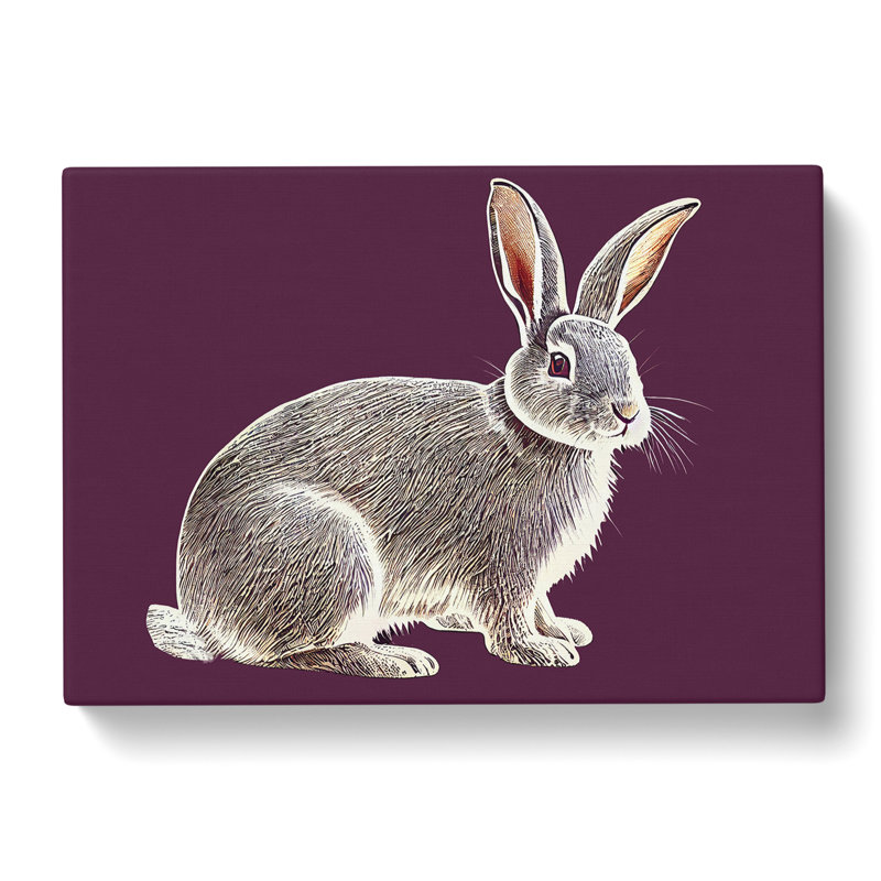 Vintage Rabbit Art - Wrapped Canvas, 50cm H x 76cm W x 3cm D