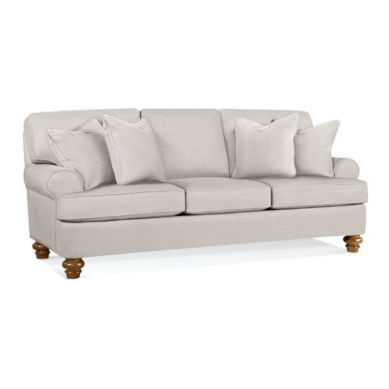 Lowell Upholstered 86'' Sofa, Havana, White Textured Performance; 0865-91