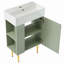 Meuble-lavabo 21,6 po, armoire combinée, meuble de rangement pour salle de bain, lavabo simple en céramique, rangement à gauche-120330122