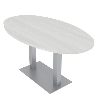 10 Person Modular Boat Oval Conference Table With Metal Bases