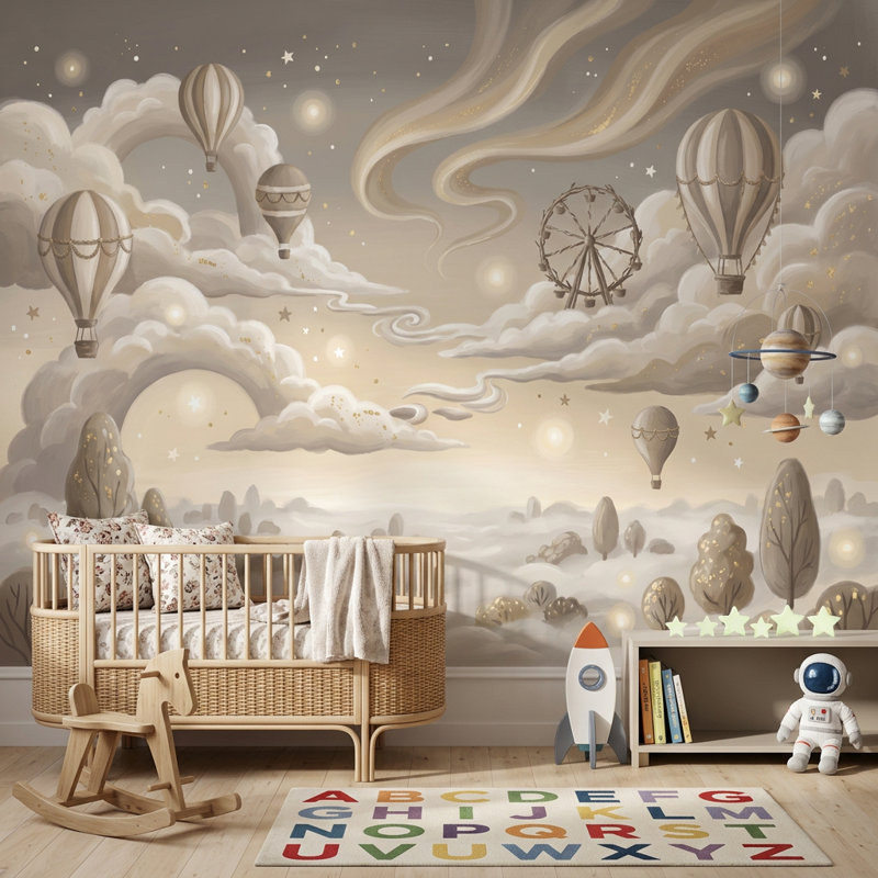Papier peint amovible nuage de rêve Dreamy Sky, 160 po x 108 po, Non tissé