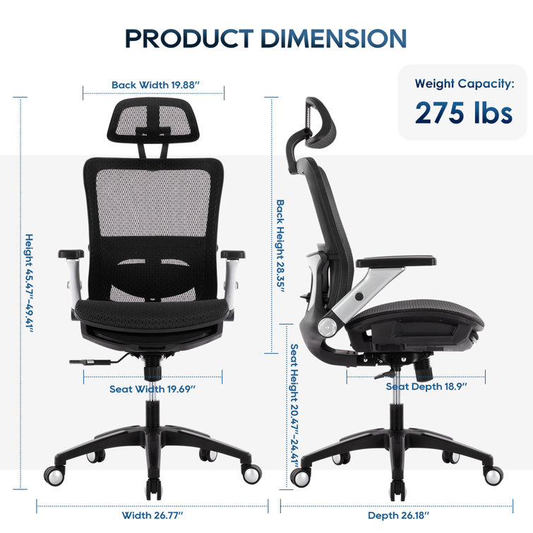  GABRYLLY Ergonomic Mesh Office Chair, High Back Desk