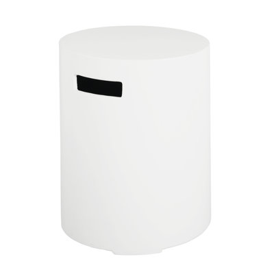 16X20 Inch White Side Table For Tank Holder Role, Lightweight And Decorative Outdoor Decor Ready Use