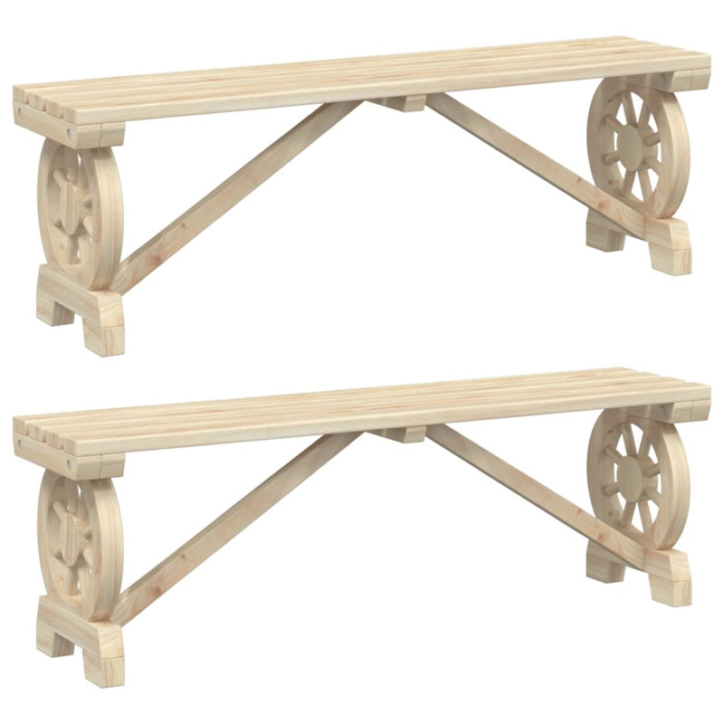 Reinold Solid Wood Outdoor Bench, Brown
