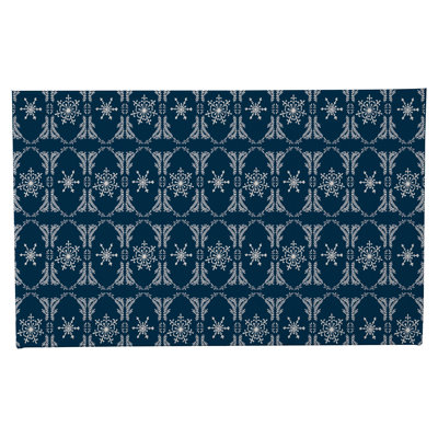 Snowflake Block Print Holiday Bath Mat