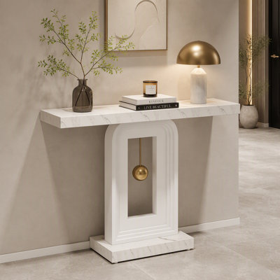 Console 39,4 po, canapé d'entrée moderne avec décor doré