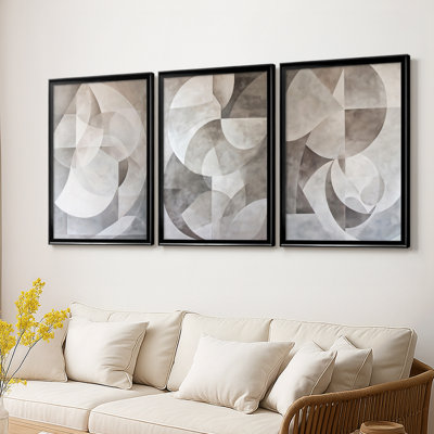 ABSTRACT Series XXXVII  -Custom Framed  Wrapped Gallery Canvas - 3 Pieces