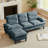 86.22" Chenille Sectional Sofa With Ottoman-30534551