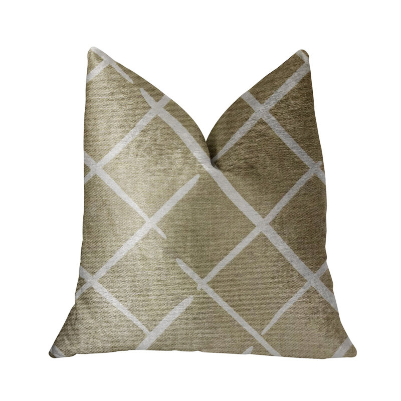 Housse et insert de coussin carré Davinci Luxury, 16 po x 1 po, Beige / Brun, Coussin décoratif