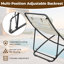 Chaise d'extérieur pliante en rotin avec dossier réglable, coussin épais et appui-tête amovible pour la piscine, la plage et le camping