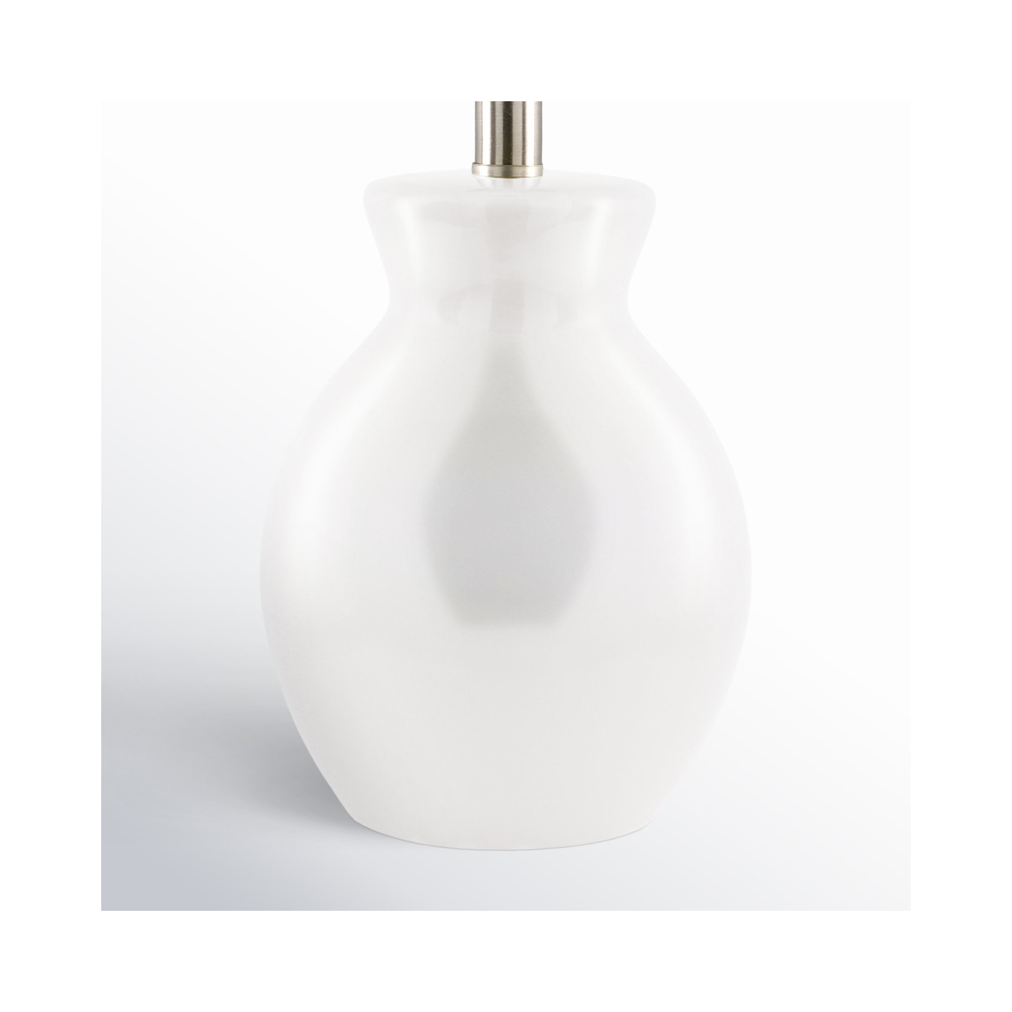 Momsen Scallop Shade Lamp, White Twill, 15"" H x 8"" W x 8"" D, White
