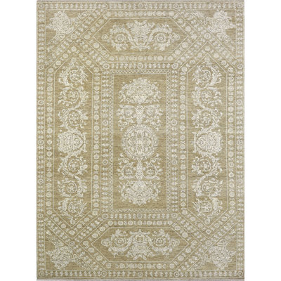 High-Quality Hand-Knotted Beige Area Rug