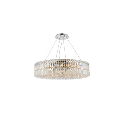 Baldrik - Lustre géométrique clair avec accents de cristal