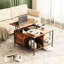Table basse à plateau relevable avec style, hauteur réglable de 31,5 po, compartiment caché pour consoles de jeux, 3 livres à tablettes ouvertes, capacité de 110 lb, table carrée à assemblage rapide, couvertures de rangement et collations,