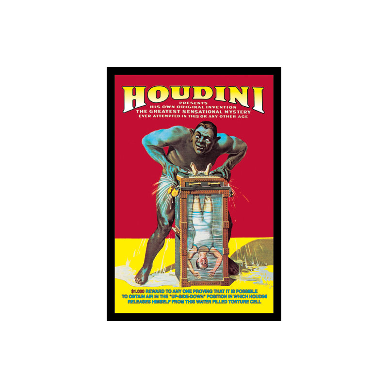 « houdini » par strobridge rétro, affiche sur toile tendue, H 36 po x l 24 po x P 0,75 po