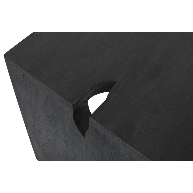 Bureau Kristine au fini noir graphite moderne sur bois massif récupéré