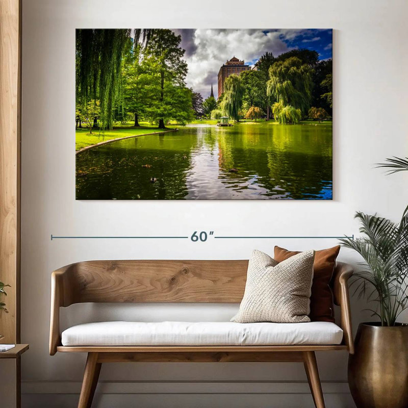 Harnek Weeping Willows By Pond, H 34 po x l 51 po