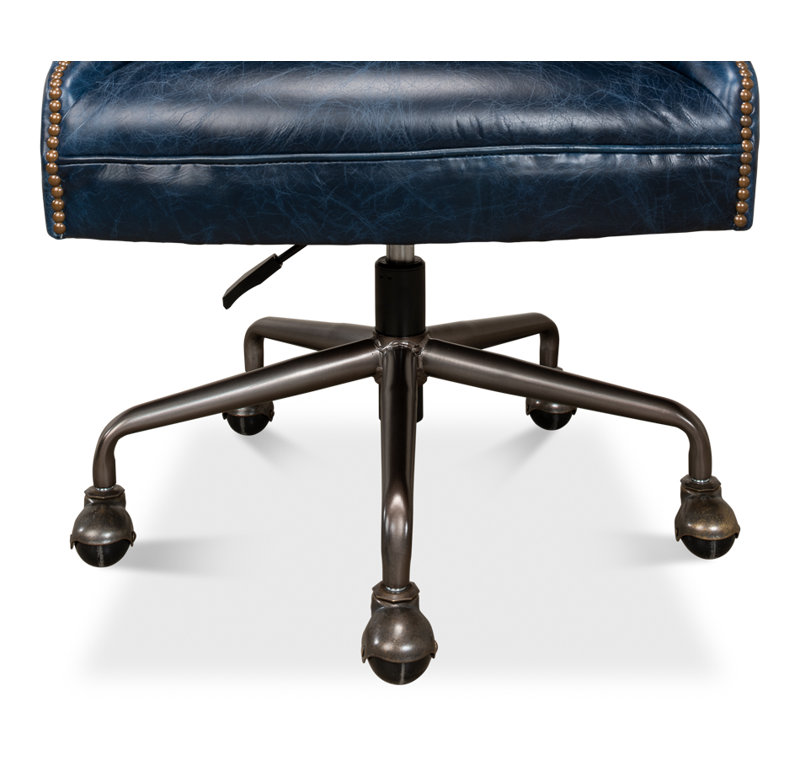 McKellen Leather Executive Chair, Chateau Blue