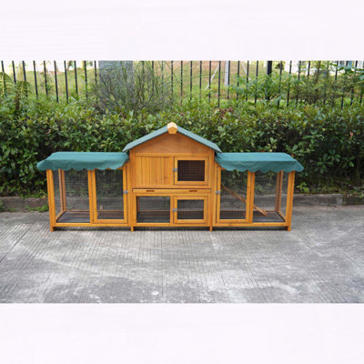 Très grand clapier en bois avec plateau de nettoyage