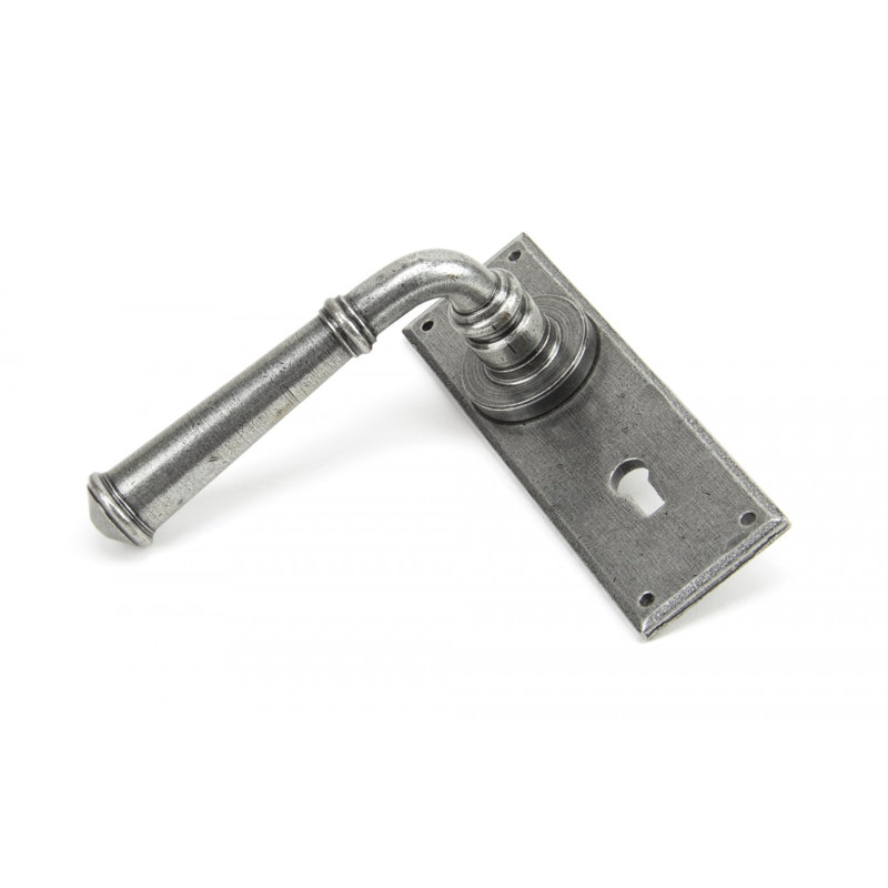 Regency Lock Door Handle Kit, Pewter Patina