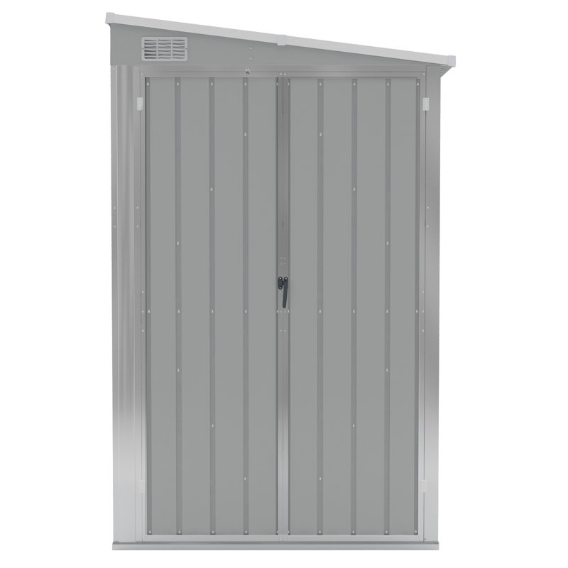 vidaXL Garden Shed Wood Look Galvanized steel Large Garden Shed, Gray