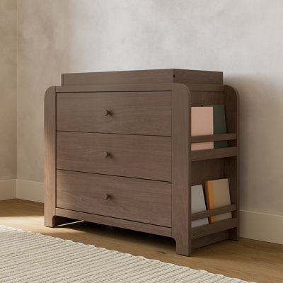 Read-With-Me 3 Drawer Chest With Bookshelves And Removable Changing Topper