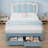Daphne Upholstered LED Bed Frame With Drawer & Adjustable Headboard, Kids Beds-227418661-228661469