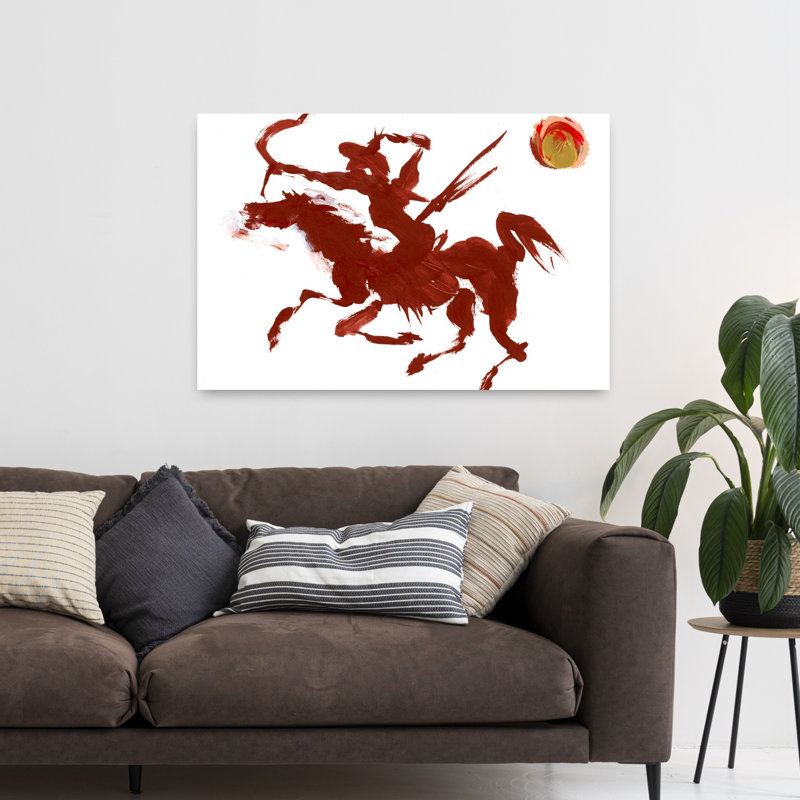 «Dynamic Horse Archer Abstract Contemporary Horse Landscape Nature Art», art mural