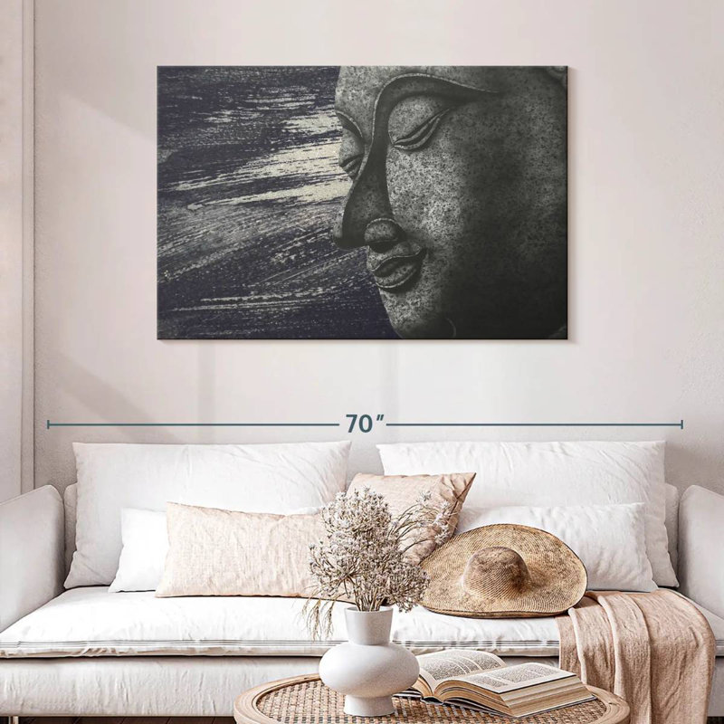 Visage de Bouddha abstrait Adella, H 30 po x l 45 po