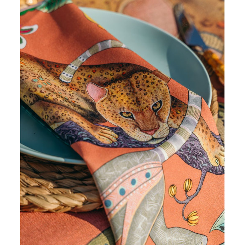 Monkey Tales Napkins, Coral
