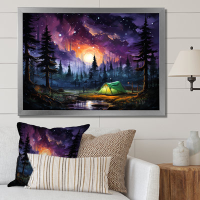 Northern Lights Camping Escape 1 - Art mural de voyage en camping