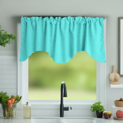 Solid Colour Scalloped Window Valance