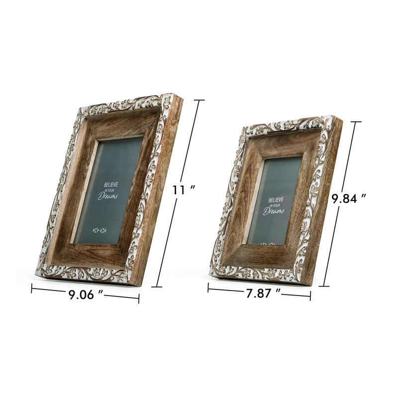 Anderson Brown Solid Wood Embossed Picture Frame, 4" x 6"
