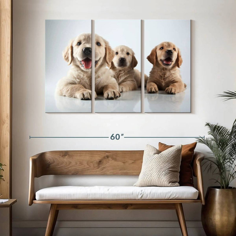 Brampt Golden Retriever Pups, 32" H x 50" W