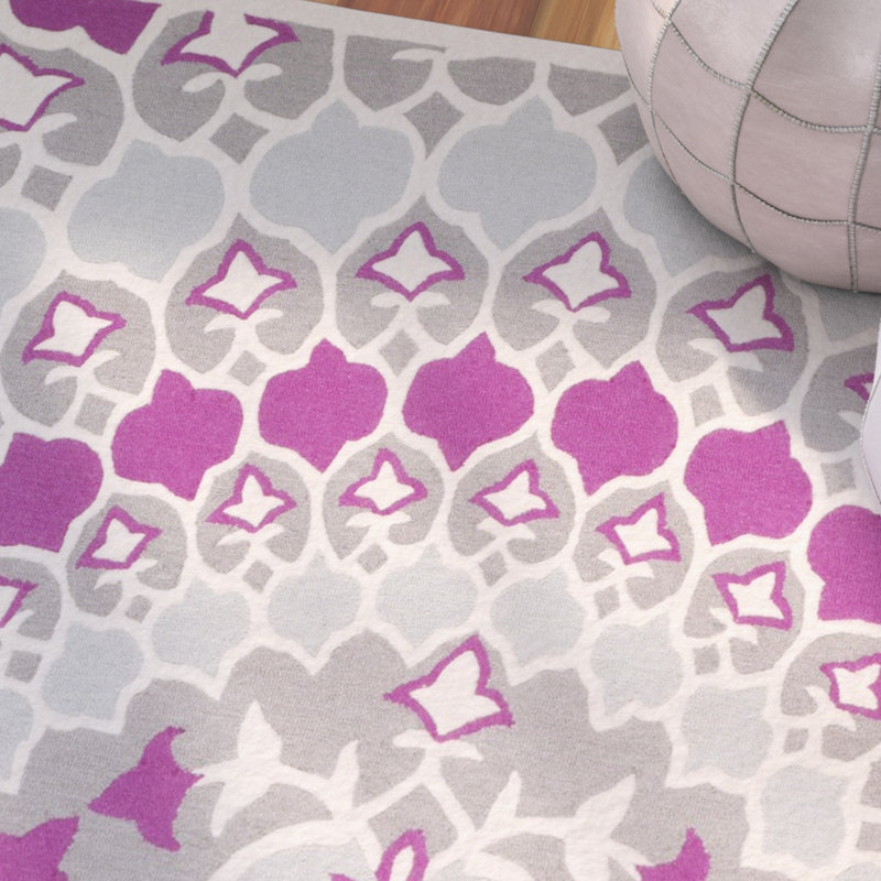 Tapis floral en laine touffeté à la main Miu, Rectangle 2 pi x 3 pi