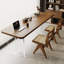 Bureau moderne et simple en bois massif avec pieds en acrylique-237474666