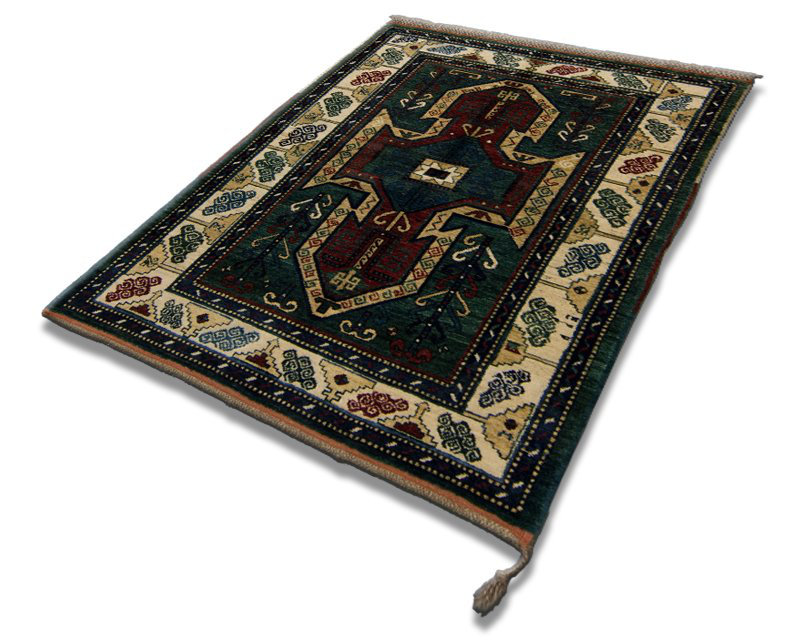 Sevan Wool Southwestern Area Rug in Beige/Green