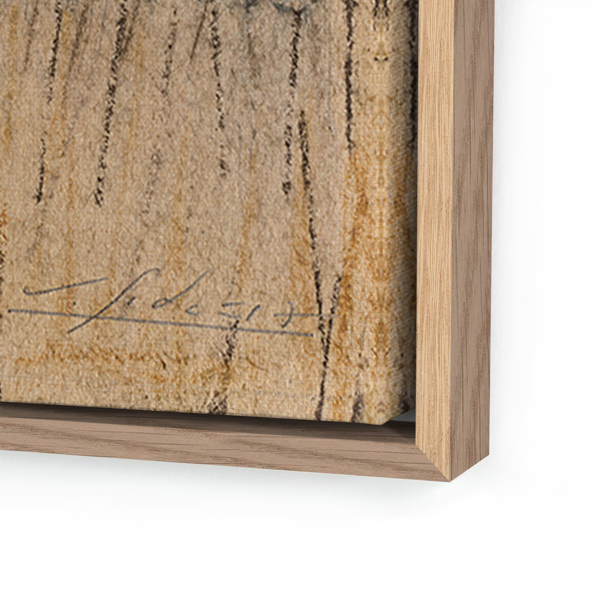 No. 17 by Valeria Sidanez, Light Brown Canvas Floater Framed, 36" H 48" W 2" D