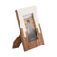 Cadre photo décoratif en bois d'acacia pour l'entrée - Cadre photo deux tons pour chambre à coucher, salon ou table d'appoint - blanc et brun-569208166